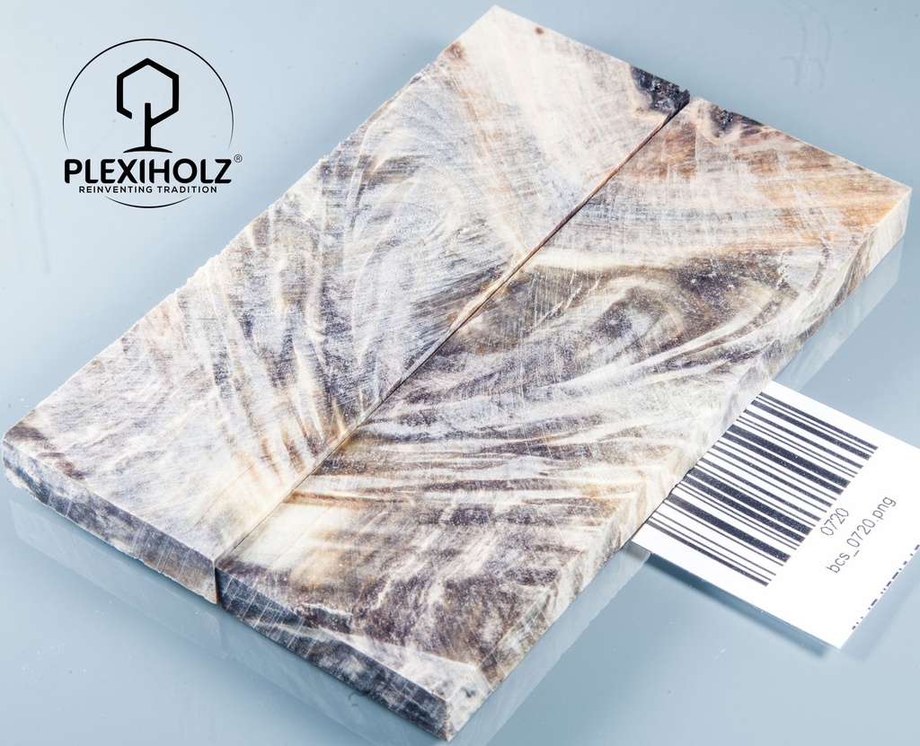 Kastanie Maser stabilisiert | 130x40x10 | plexiholz | buckeye schalenpaar 0720