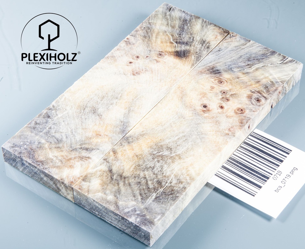 Kastanie Maser stabilisiert | 130x40x10 | plexiholz | buckeye schalenpaar 0719