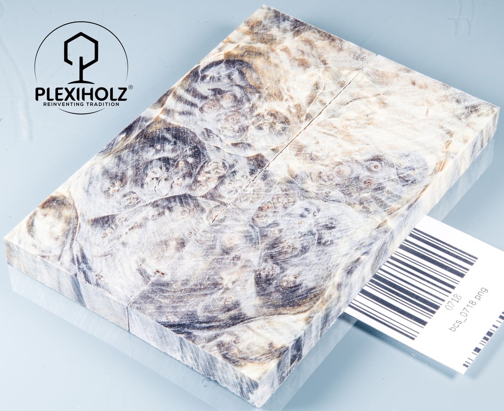 Kastanie Maser stabilisiert | 120x40x10 | plexiholz | buckeye schalenpaar 0718