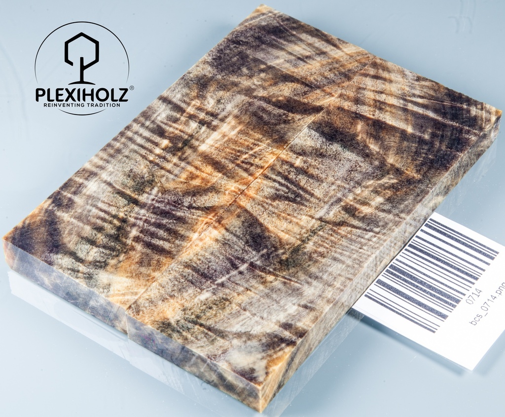 Kastanie Maser stabilisiert | 120x40x10 | plexiholz | buckeye schalenpaar 0714