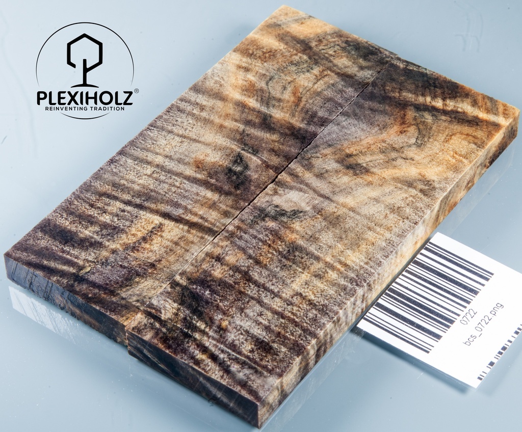 Kastanie Maser stabilisiert | 130x40x10 | plexiholz | buckeye schalenpaar 0722
