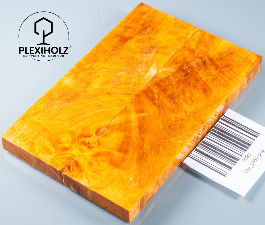 Castaño Burl Estabilizado | 125x40x10 | plexiholz | Madera para Mango Par de Cachas 0899