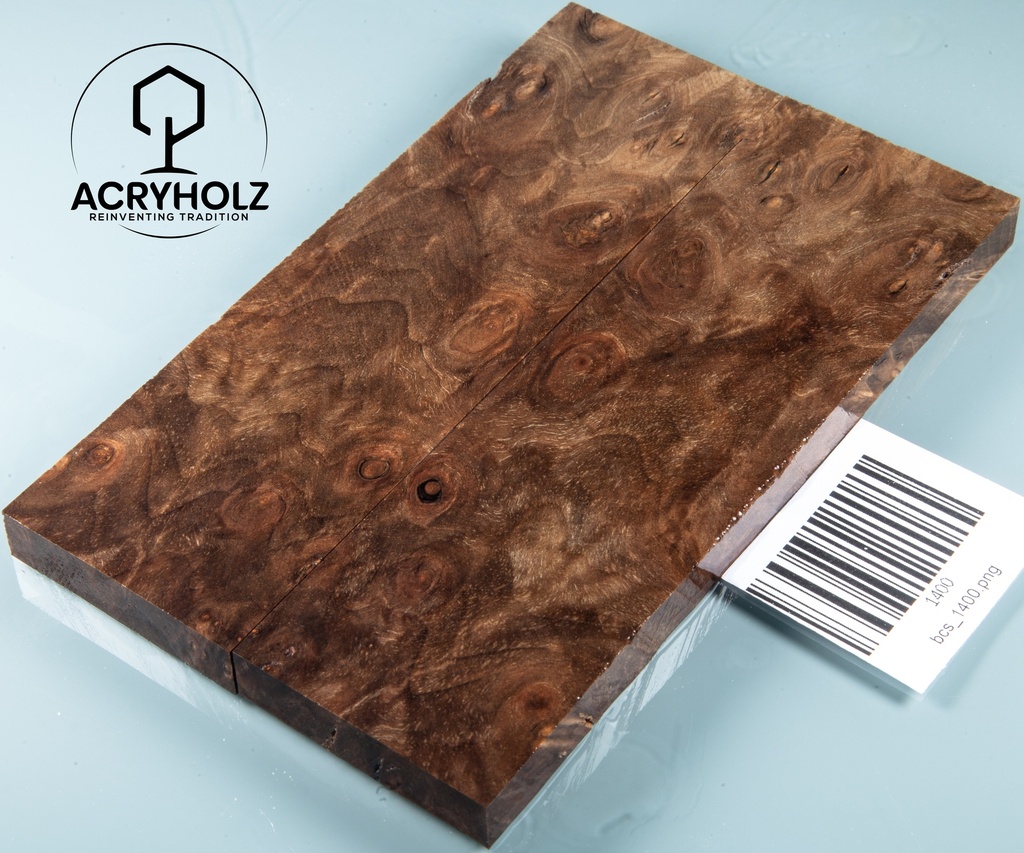 Walnuss Maser | 150x44x10 | acryholz | Griffschalen stabilisiert 1400