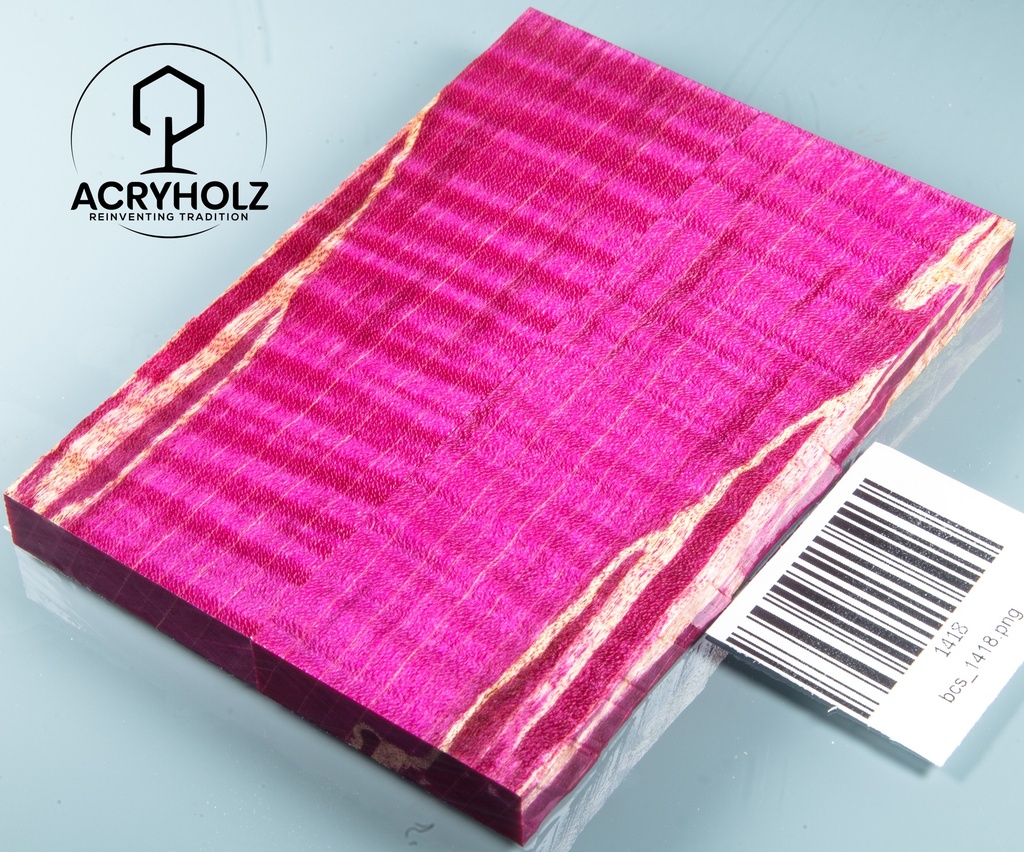 Arce Cachas Estabilizado | 120x40x10 | acryholz | Mango de Cuchillo | 1418