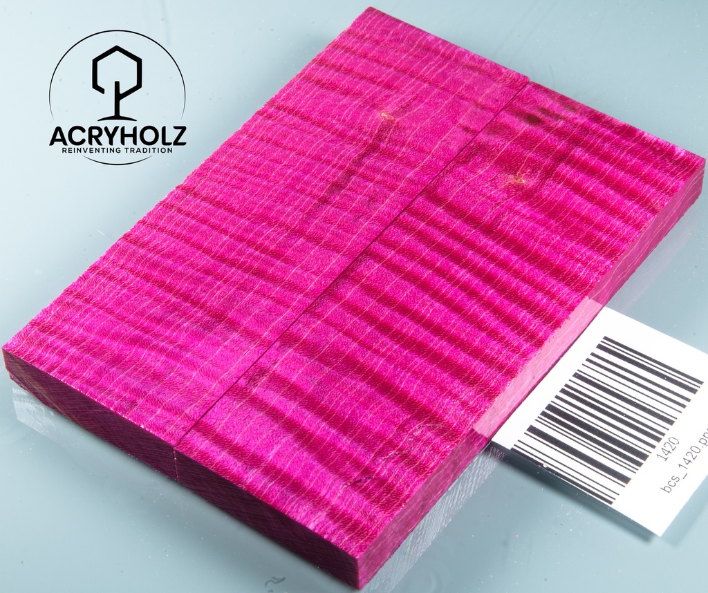 Ahorn Griffschalen stabilisiert | 120x40x10 | acryholz | Messergriff | 1420