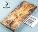 Kastanie Maser Griffschalen stabilisiert | 135x30x6 | acryholz | Messergriff | 1427