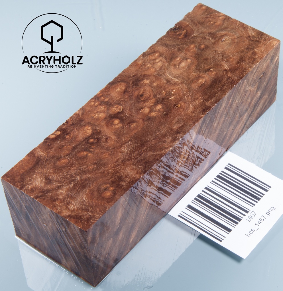Walnuss Griffblock stabilisiert | 120x40x35 | acryholz | 1467