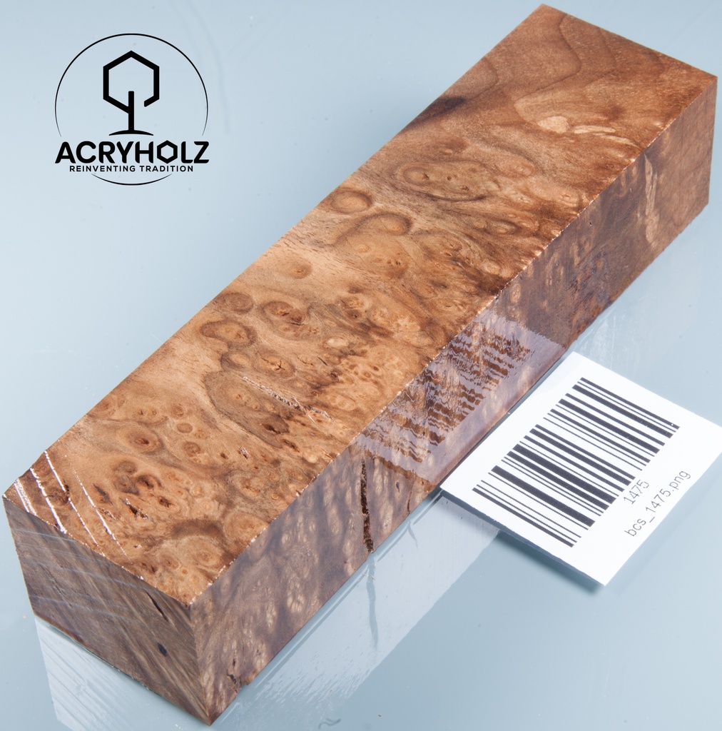 Walnuss Griffblock stabilisiert | 150x40x30 | acryholz | 1475