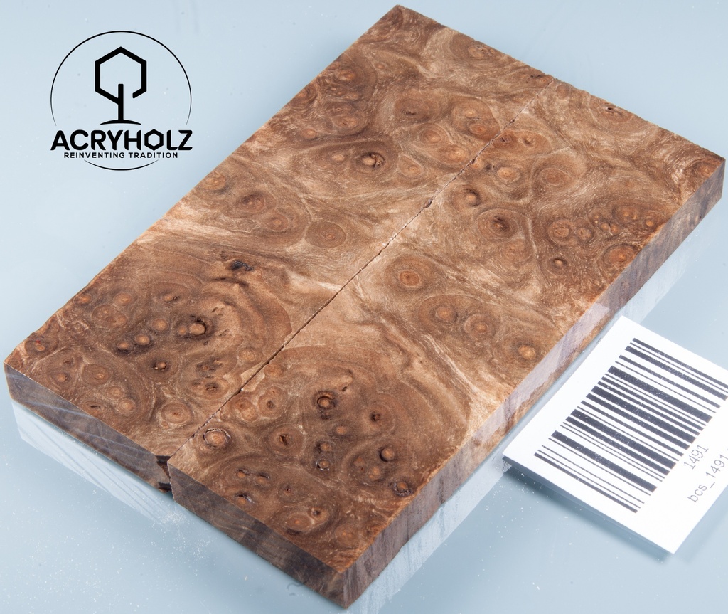 Walnuss Maser | 120x40x10 | acryholz | Griffschalen stabilisiert 1491