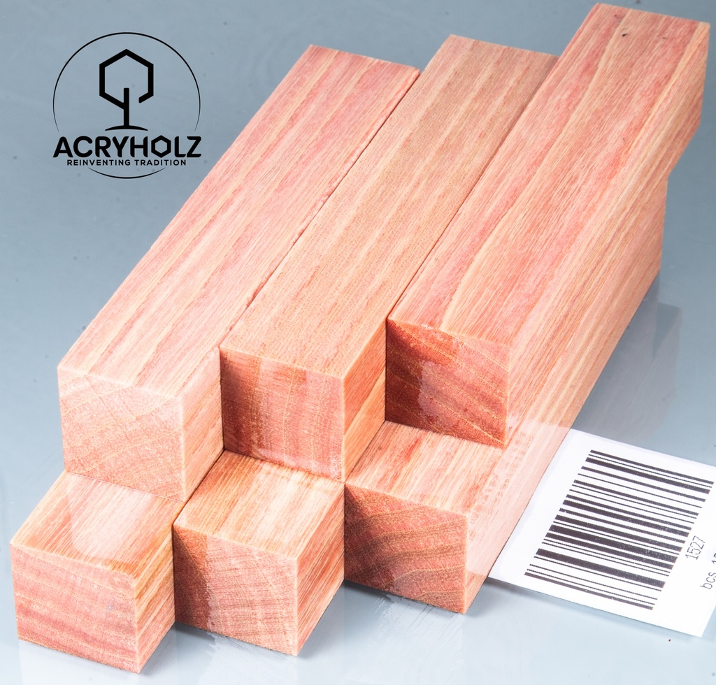 Esche Stiftrohling rosa stabilisiert | 100x20x20 | acryholz | 1527