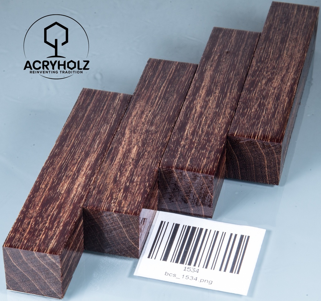 Esche Stiftrohling  braun stabilisiert | 100x20x20 | acryholz | 1534