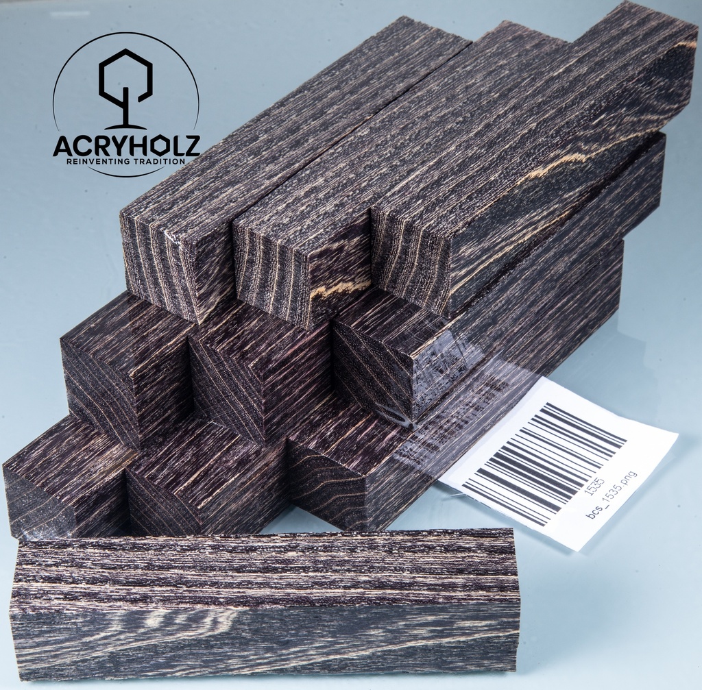 Esche Stiftrohling schwarz stabilisiert | 100x20x20 | acryholz | 1535