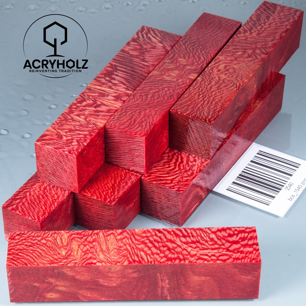 Platane Stiftrohling rot stabilisiert | 100x20x20 | acryholz | 1540