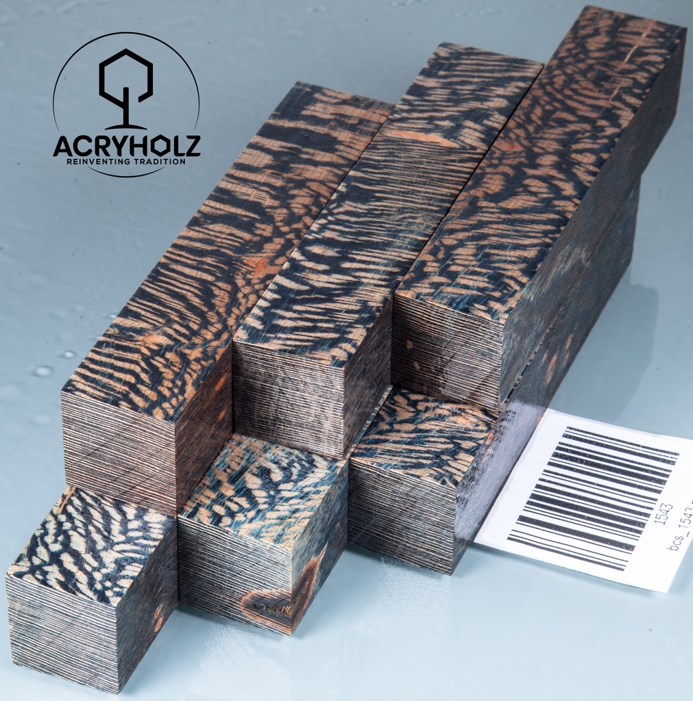 Platane Stiftrohling cyan stabilisiert | 100x20x20 | acryholz | 1543