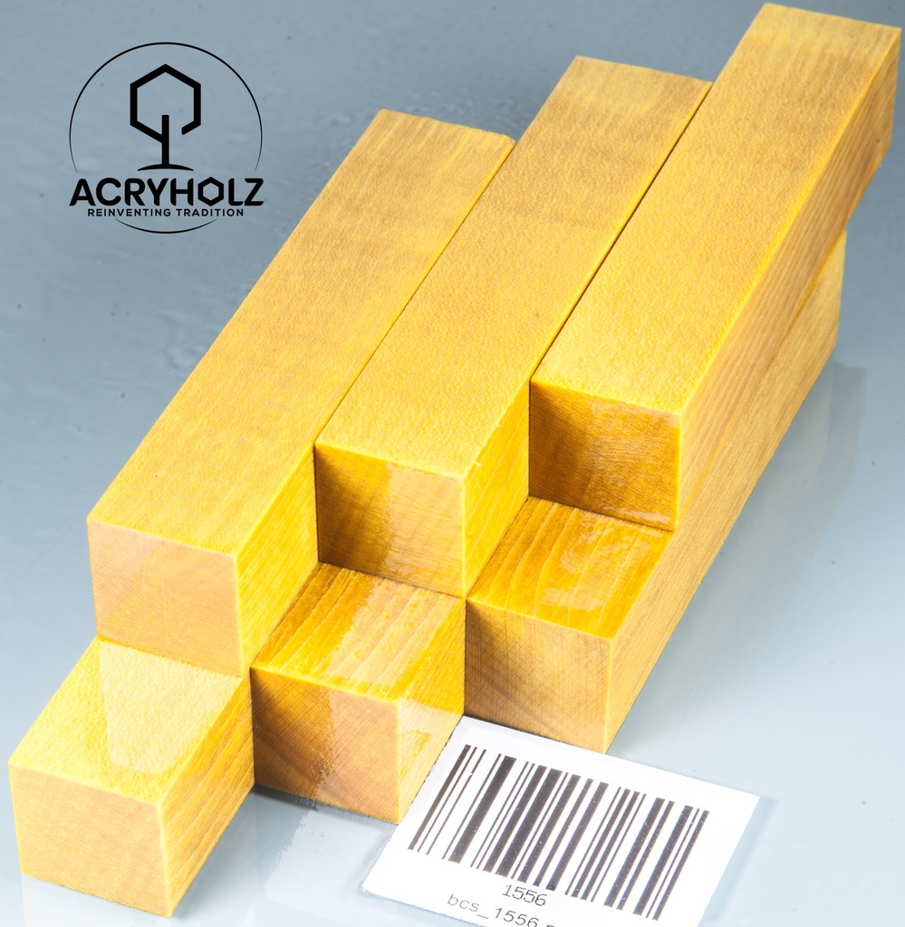 Maple Pen Blank Yellow Stabilized | 100x20x20 | acryholz | 1556