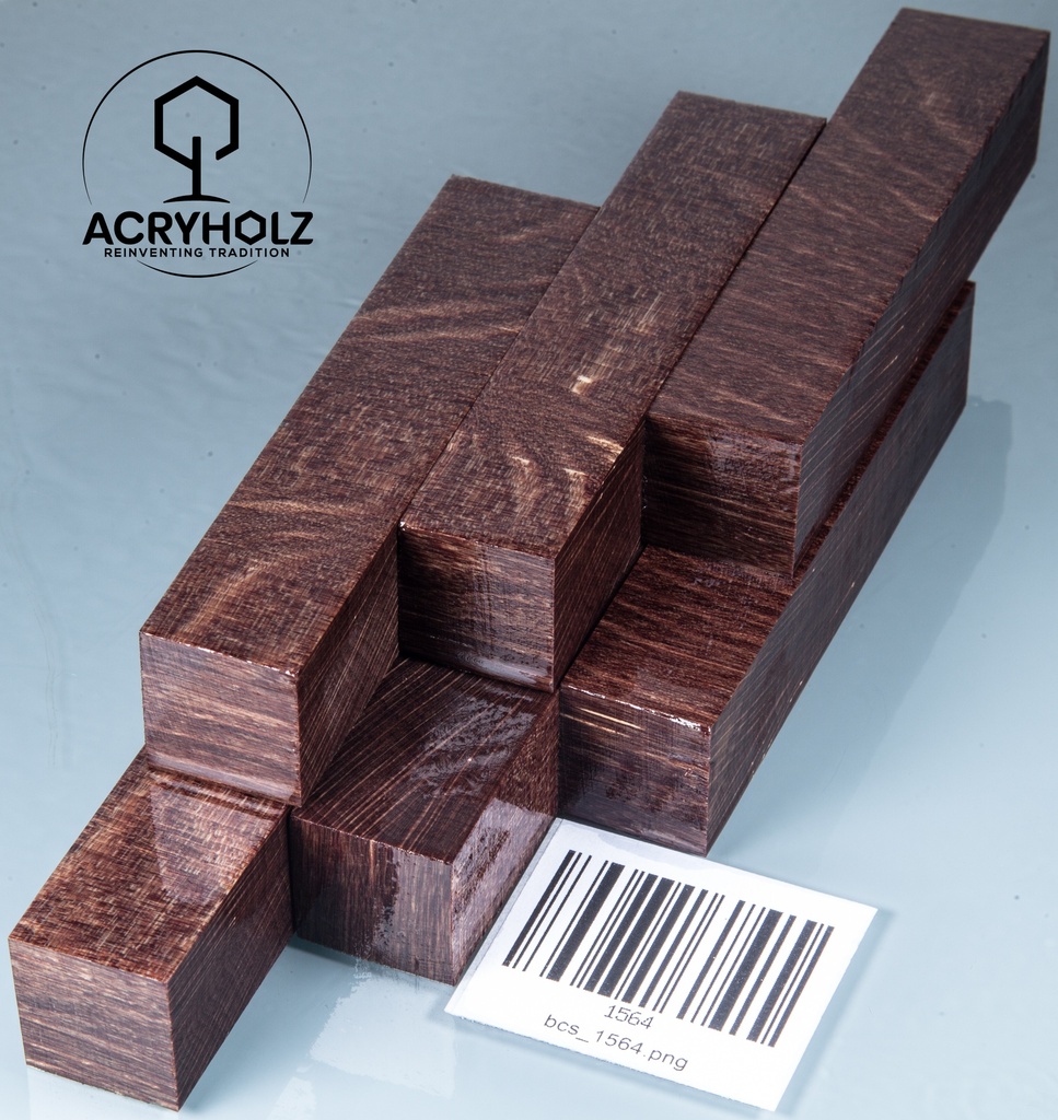Ahorn Stiftrohling braun stabilisiert | 100x20x20 | acryholz | 1564
