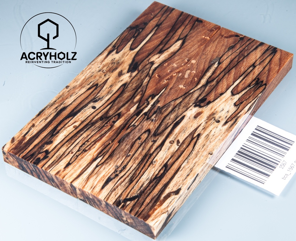 Buche gestockt stabilisiert Griffschalen| 140x44x9 | ACRYHOLZ | Messergriff 1567