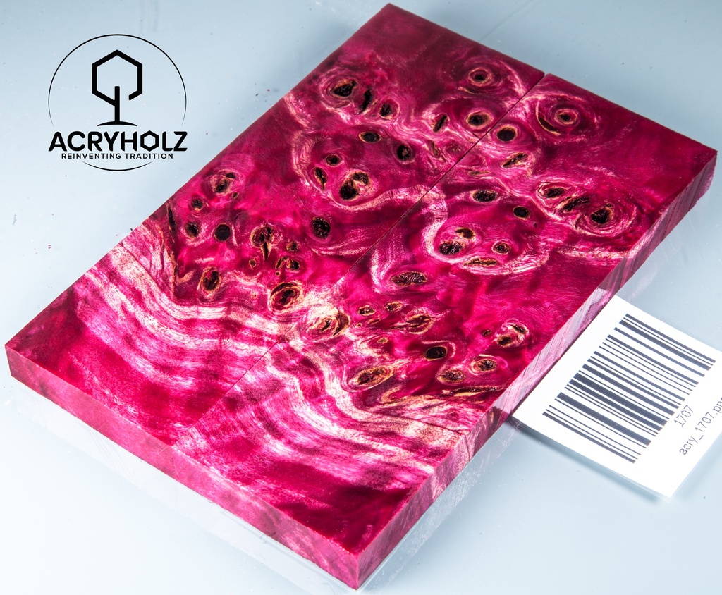 Pappel Griffschalen stabilisiert | 140x45x10| acryholz| Messer | Griffholz 1707