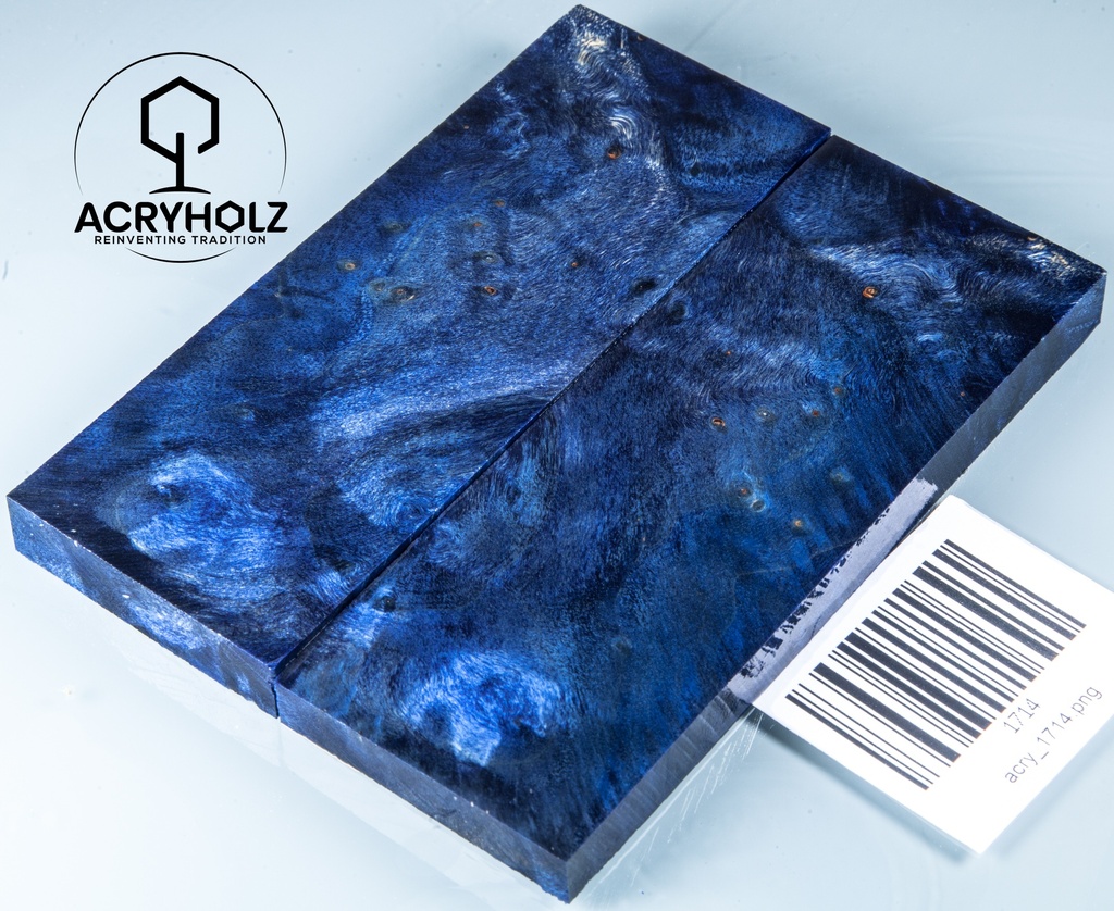 Pappel Griffschalen stabilisiert | 120x45x10| acryholz| Messer | Griffholz 1714