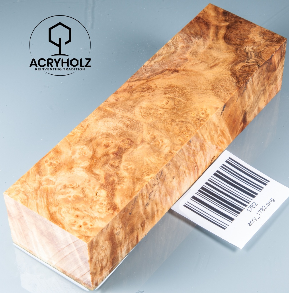 Radica di Acero Negundo Blocco per Manico Stabilizzato | 140x40x30 | acryholz | 1782