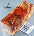 Eschenahorn Maser Griffblock stabilisiert | 120x40x40 | acryholz | 1787