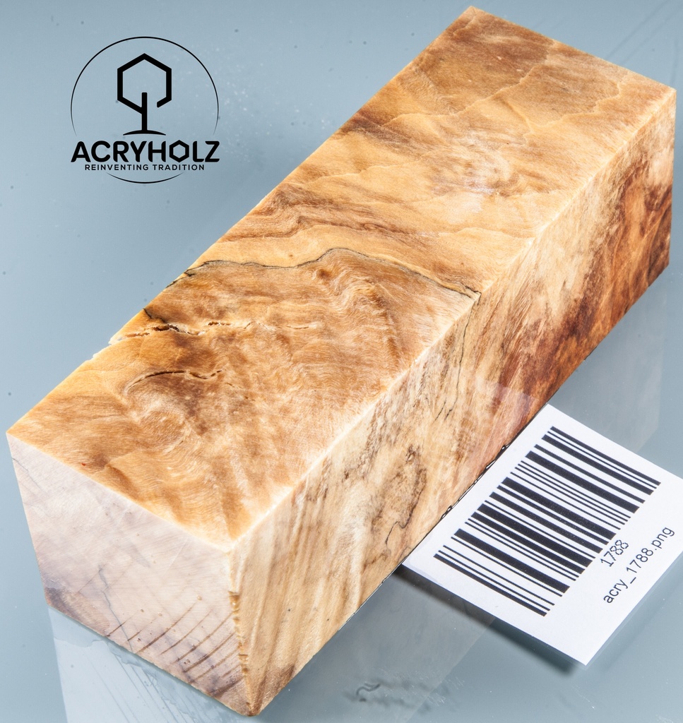 Eschenahorn Maser Griffblock stabilisiert | 120x40x40 | acryholz | 1788