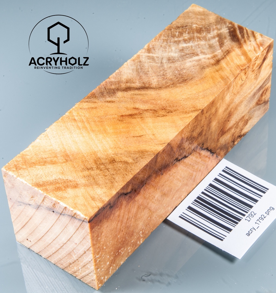 Eschenahorn Maser Griffblock stabilisiert | 120x40x40 | acryholz | 1792
