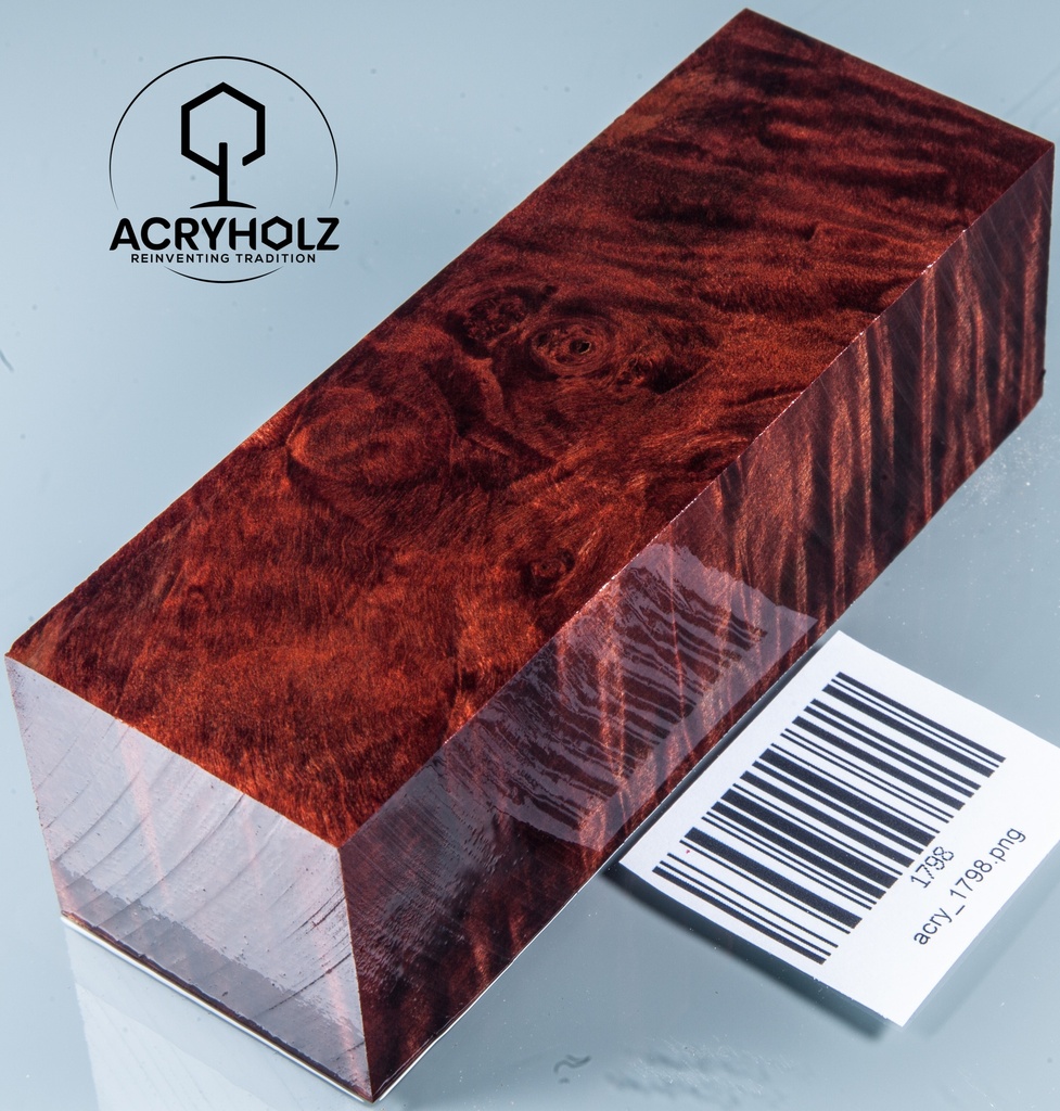 Kastanie Maser Griffblock stabilisiert | 140x40x40 | ACRYHOLZ | Messergriff | 1798