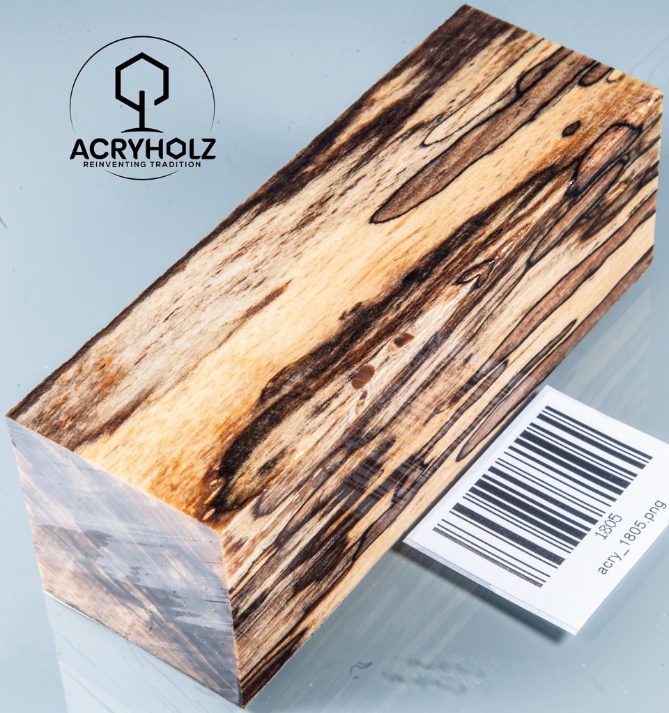Buche gestockt stabilisiert Drechselholz | 120x40x40 | ACRYHOLZ | 1805