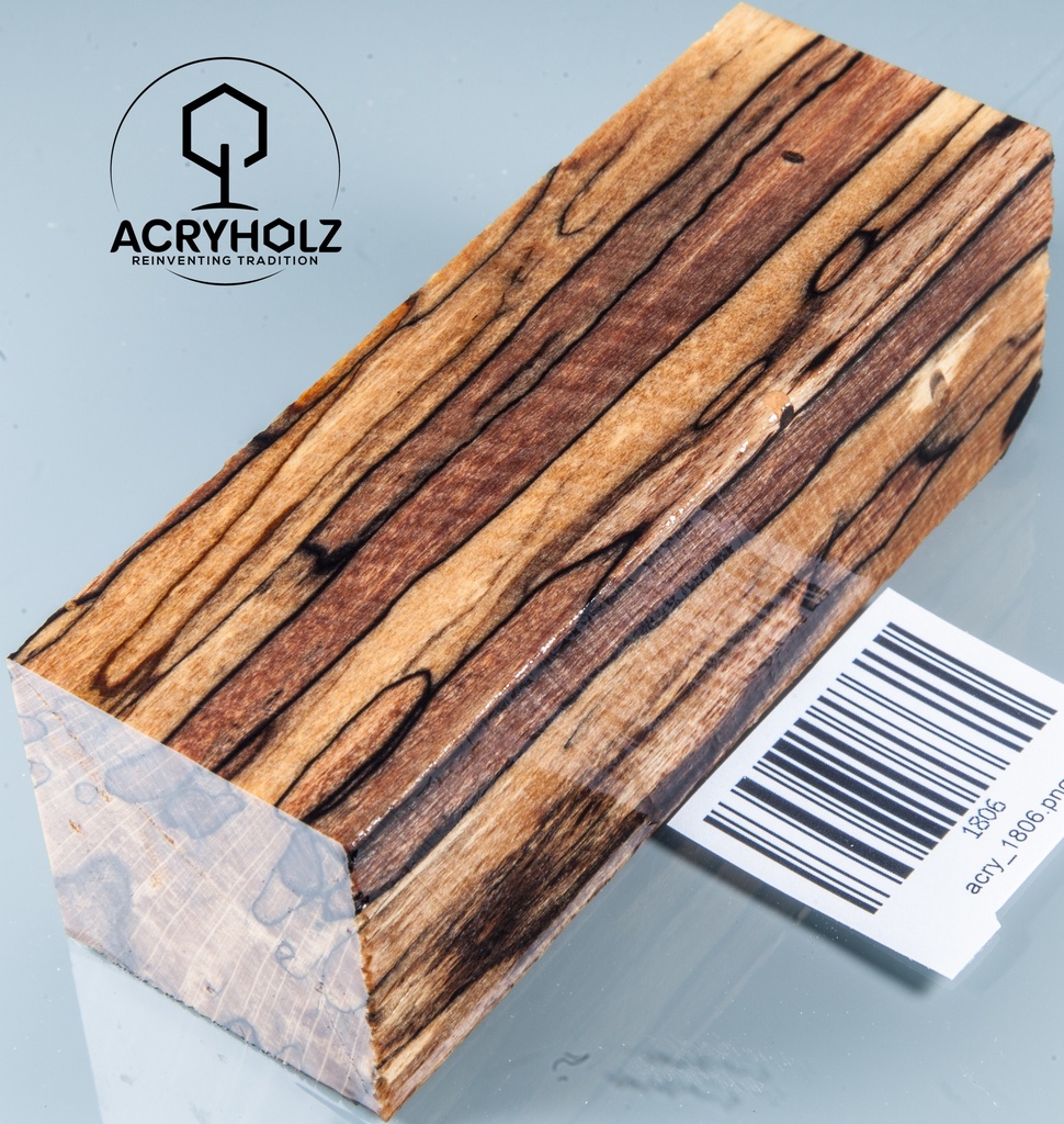Buche gestockt stabilisiert Drechselholz | 120x40x40 | ACRYHOLZ | 1806
