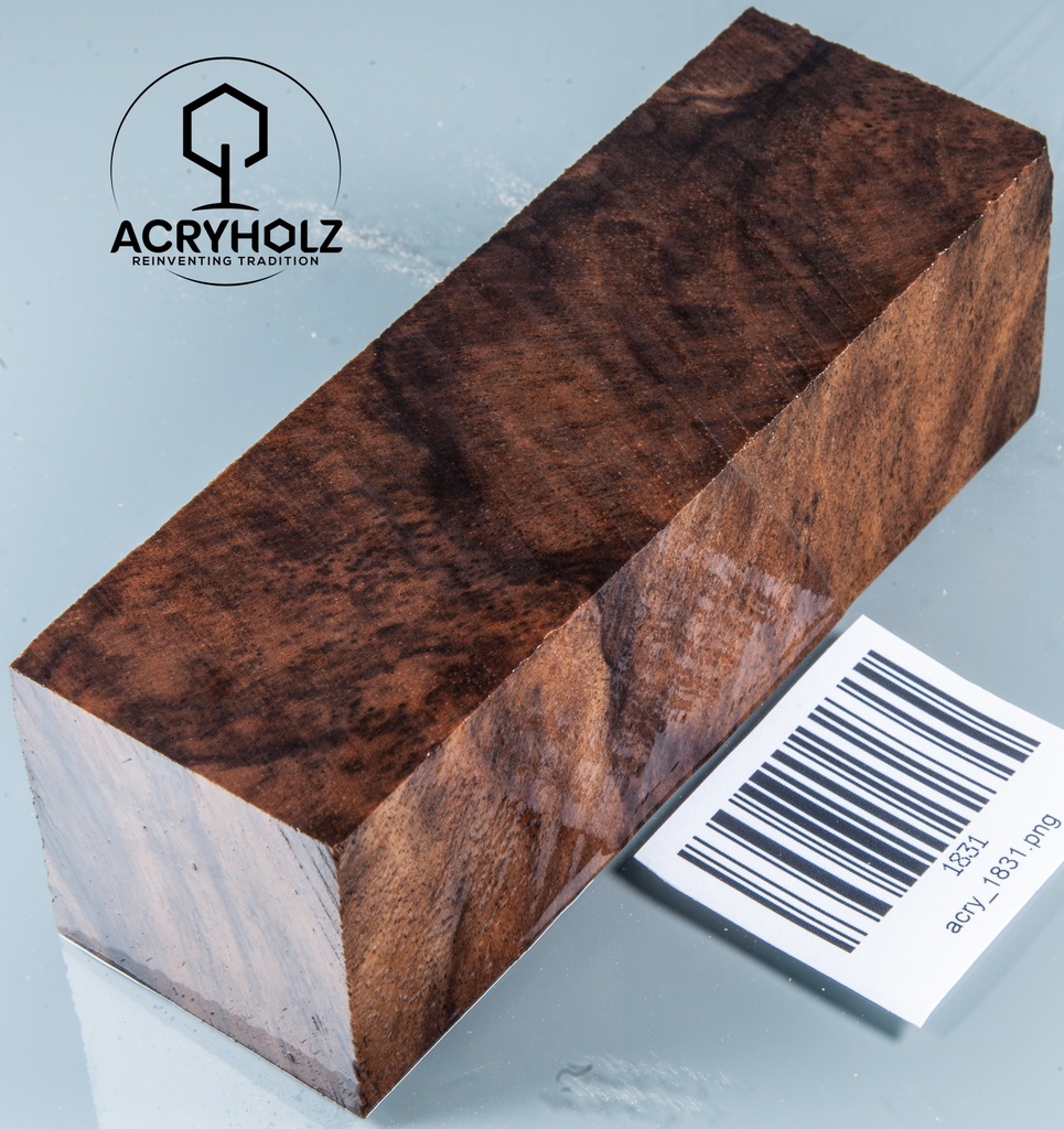 Walnuss Maser Griffblock stabilisiert | 120x40x40 | acryholz | 1831