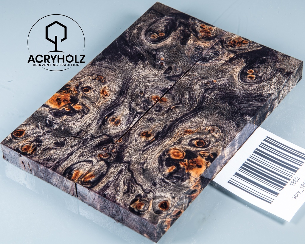 Pappel Griffschalen stabilisiert | 120x40x10| ACRYHOLZ | Messer | Griffholz 1882
