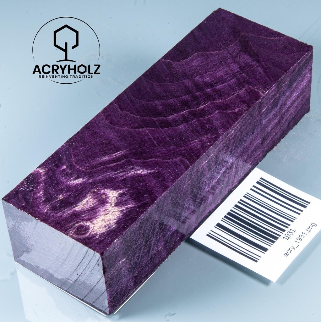 Pappel Maser stabilisiert Griffblock | 120x40x30| ACRYHOLZ | Messergriff 1931