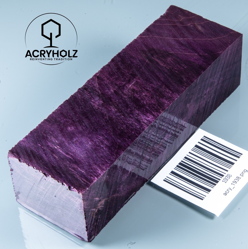 Pappel Maser stabilisiert Griffblock | 120x40x30| ACRYHOLZ | Messergriff 1938