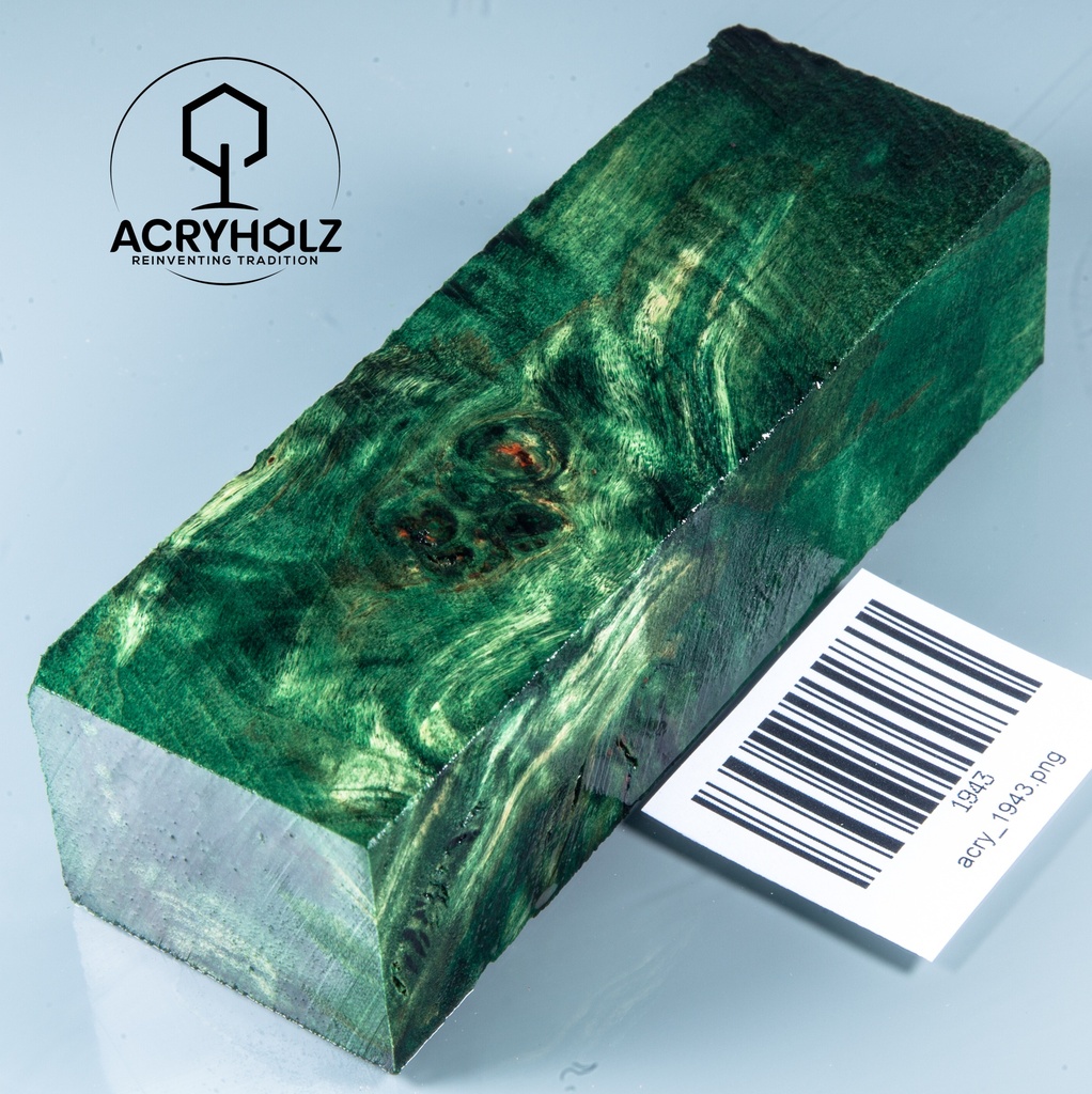 Pappel Maser stabilisiert Griffblock | 120x40x30| ACRYHOLZ | Messergriff 1943