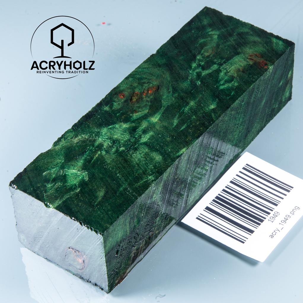 Pappel Maser stabilisiert Griffblock | 120x40x30| ACRYHOLZ | Messergriff 1949