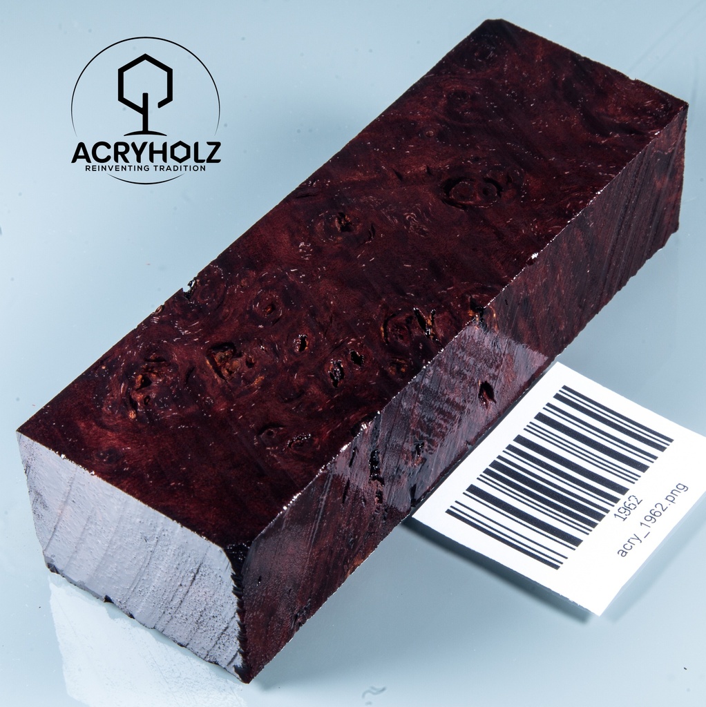 Pappel Maser stabilisiert Griffblock | 120x40x30| ACRYHOLZ | Messergriff 1962