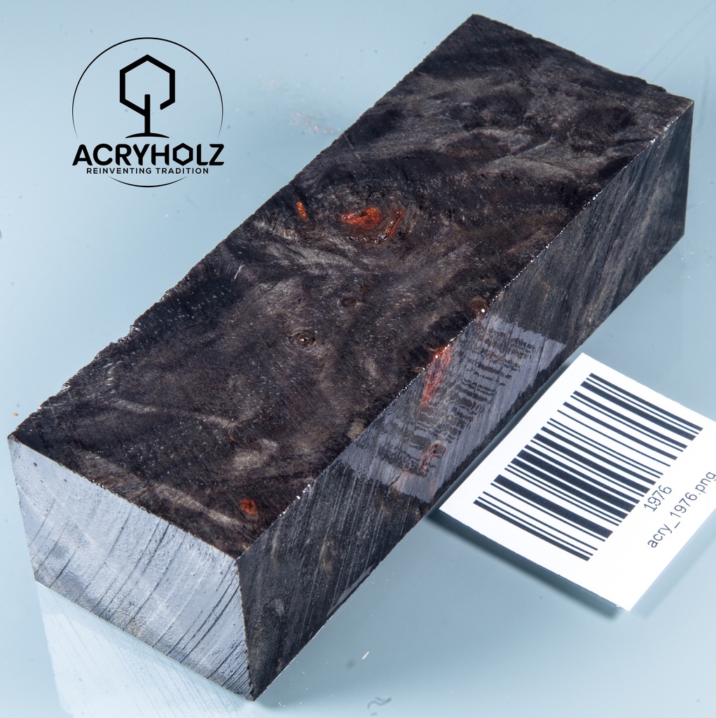 Pappel Maser stabilisiert Griffblock | 120x40x30| ACRYHOLZ | Messergriff 1976