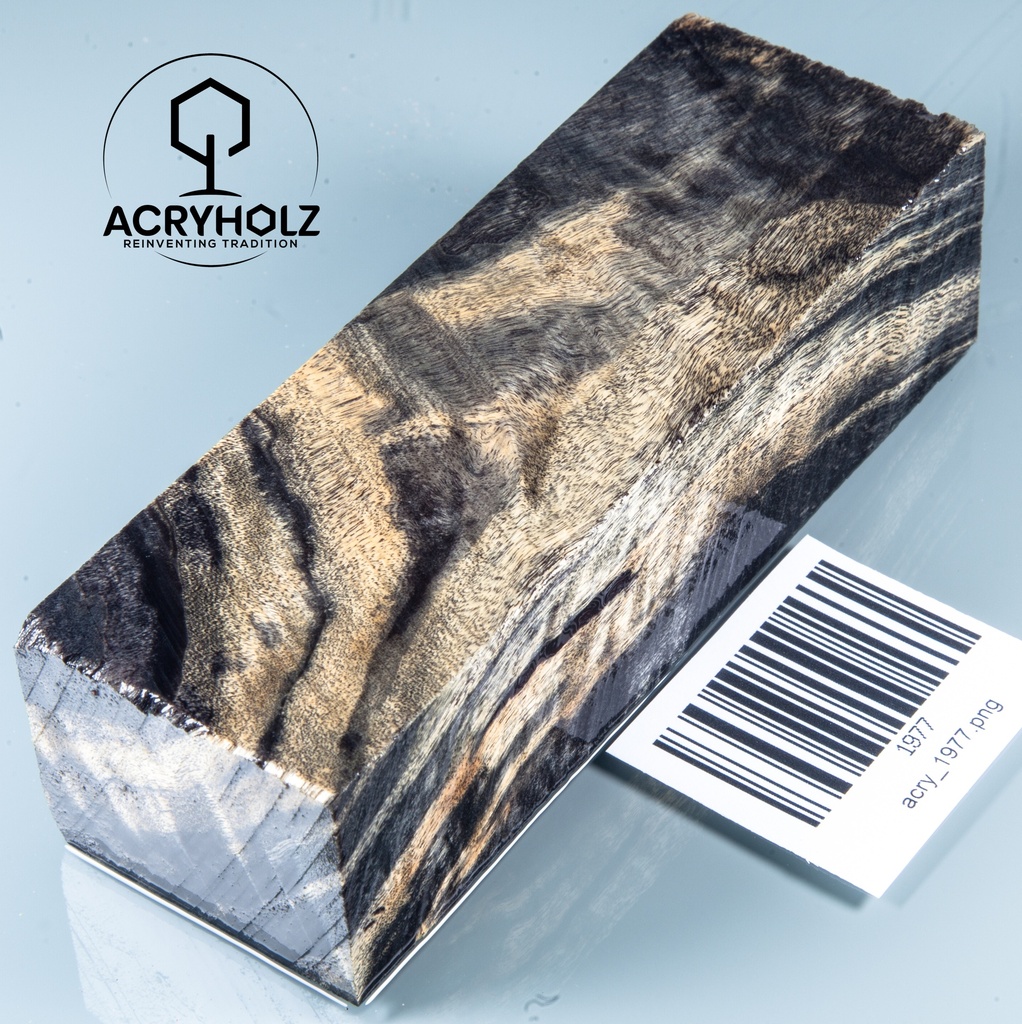 Pappel Maser stabilisiert Griffblock | 120x40x30| ACRYHOLZ | Messergriff 1977