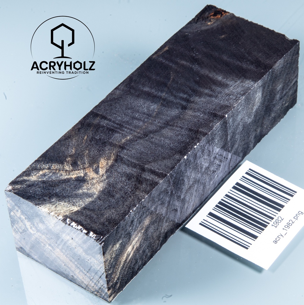 Pappel Maser stabilisiert Griffblock | 120x40x30| ACRYHOLZ | Messergriff 1982