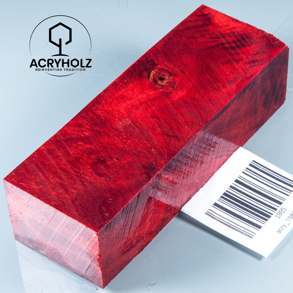 Pappel Maser stabilisiert Griffblock | 120x40x30| ACRYHOLZ | Messergriff 1985