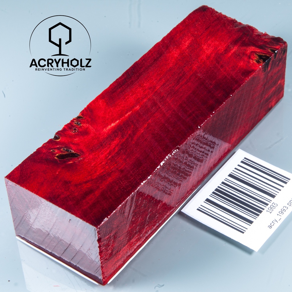 Pappel Maser stabilisiert Griffblock | 120x40x30| ACRYHOLZ | Messergriff 1993