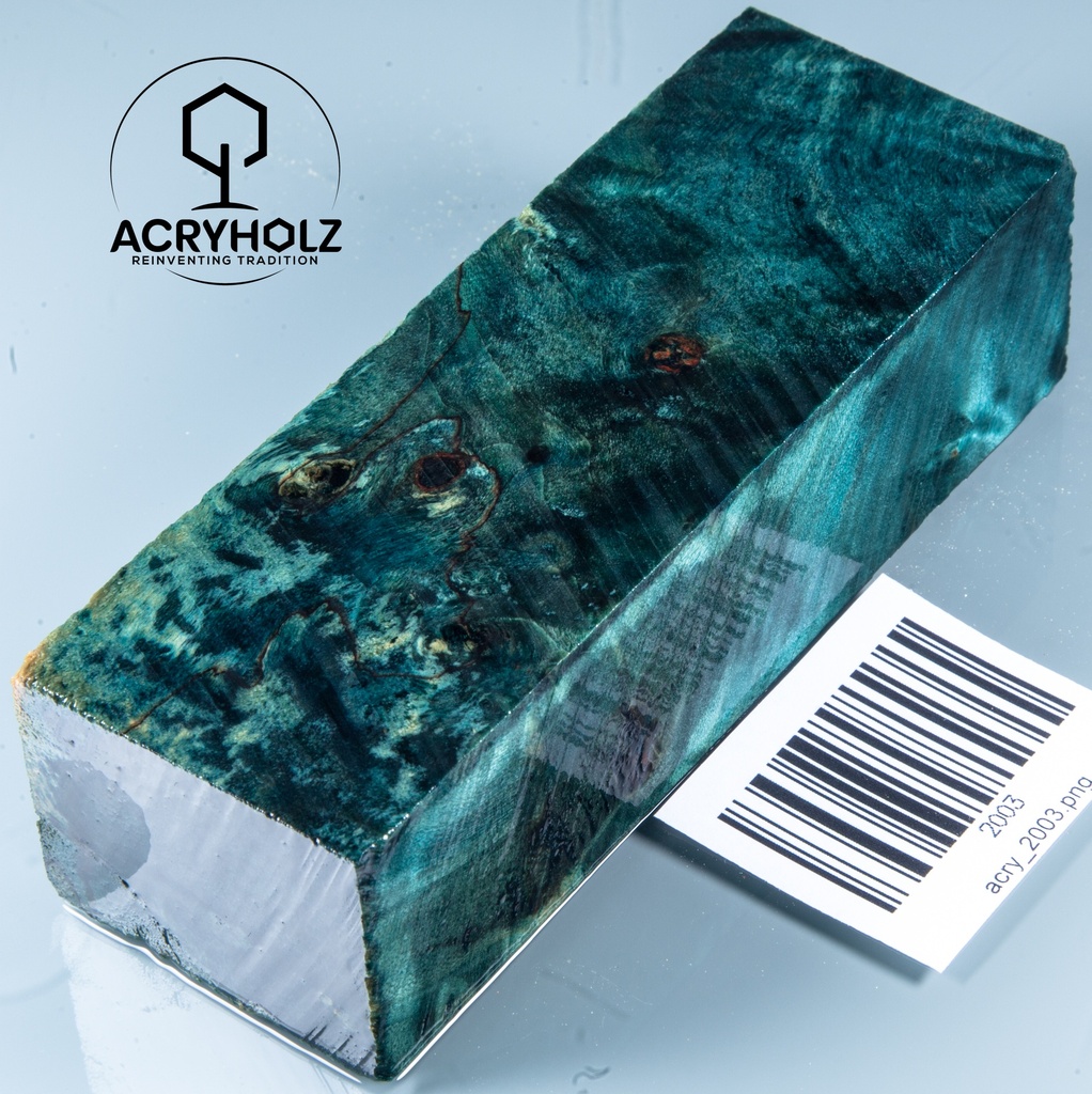 Pappel Maser stabilisiert Griffblock | 120x40x30| ACRYHOLZ | Messergriff 2003