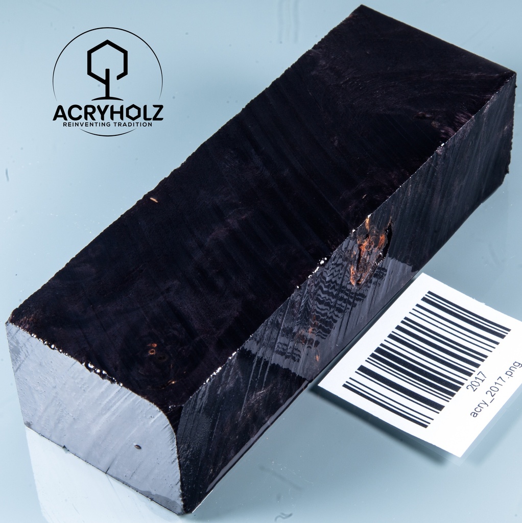 Pappel Maser stabilisiert Griffblock | 120x40x30| ACRYHOLZ | Messergriff 2017