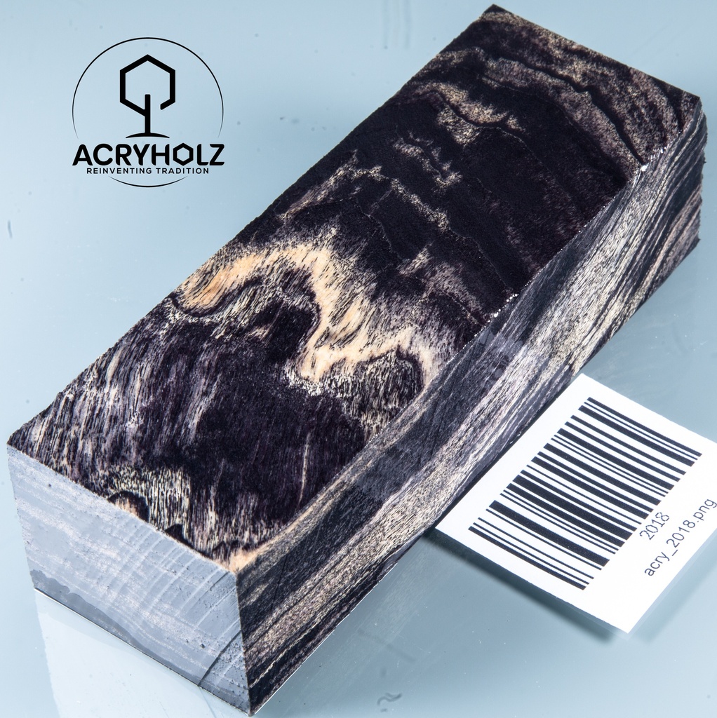 Pappel Maser stabilisiert Griffblock | 120x40x30| ACRYHOLZ | Messergriff 2018