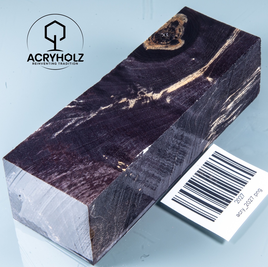 Pappel Maser stabilisiert Griffblock | 120x40x30| ACRYHOLZ | Messergriff 2027