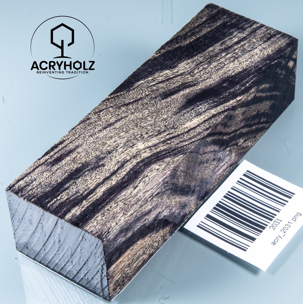 Pappel Maser stabilisiert Griffblock | 120x40x30| ACRYHOLZ | Messergriff 2031