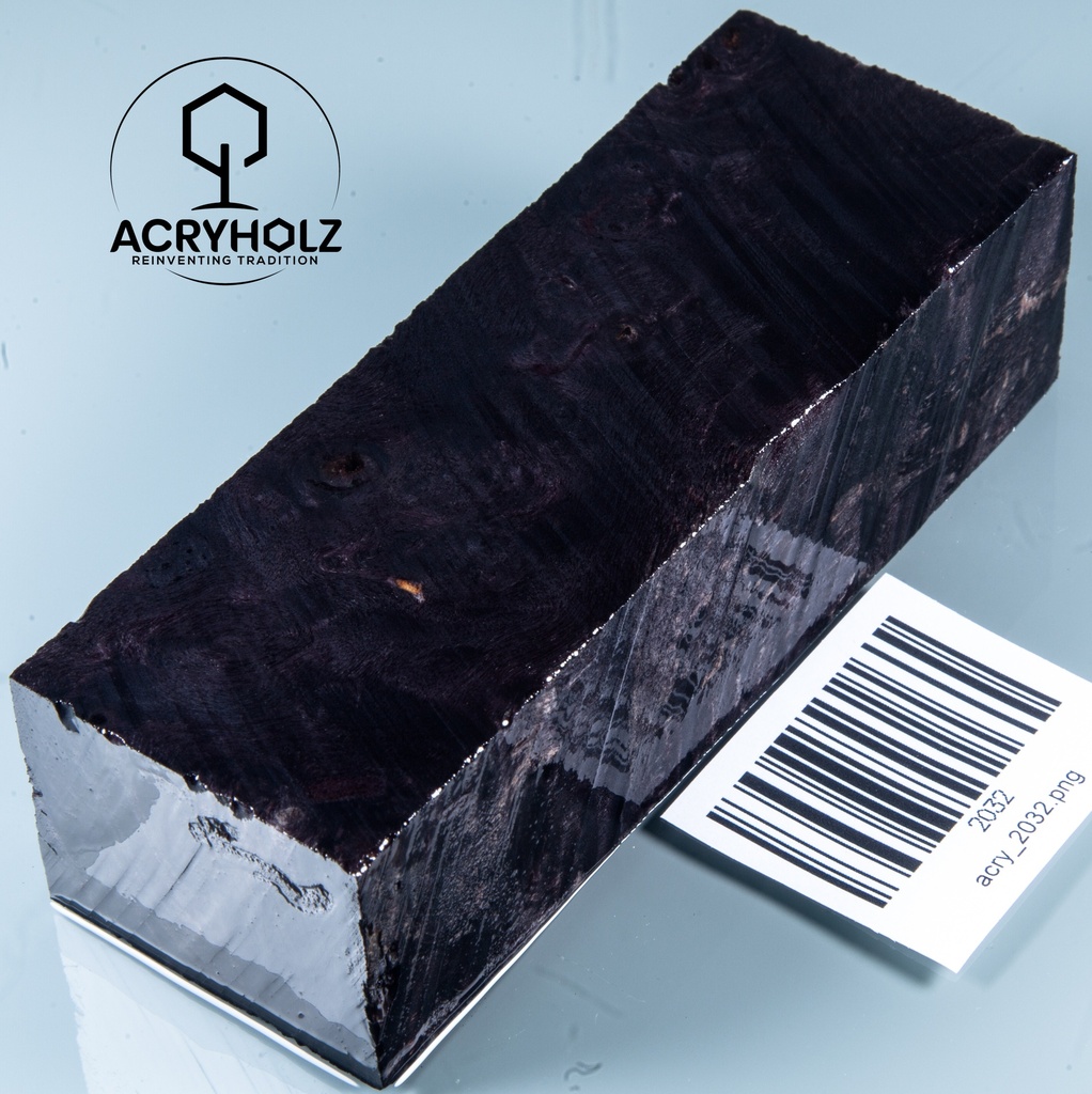 Pappel Maser stabilisiert Griffblock | 120x40x30| ACRYHOLZ | Messergriff 2032