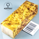 Pappel Maser stabilisiert Griffblock | 120x40x30| ACRYHOLZ | Messergriff 2034