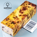 Pappel Maser stabilisiert Griffblock | 120x40x30| ACRYHOLZ | Messergriff 2037